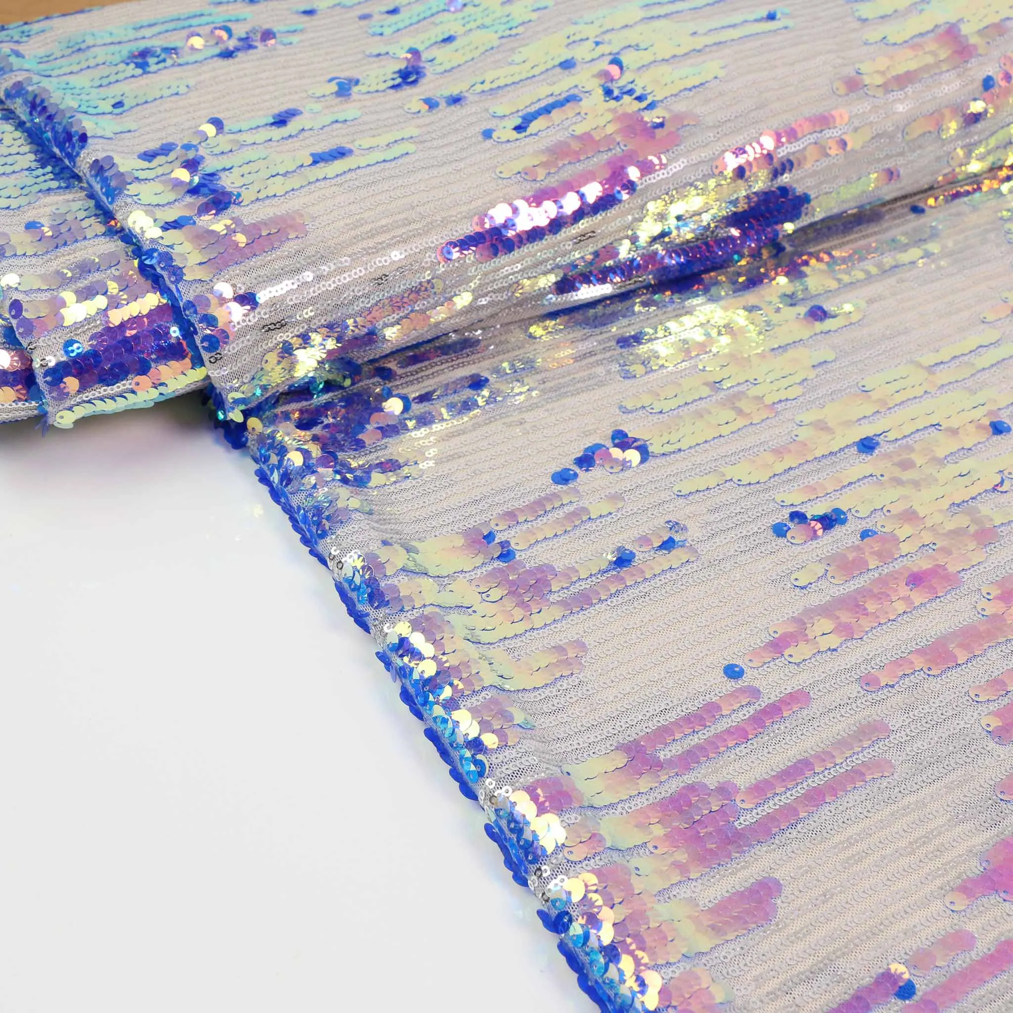 Stretchy Sequin Fabric - Pink, Blue, iridescent