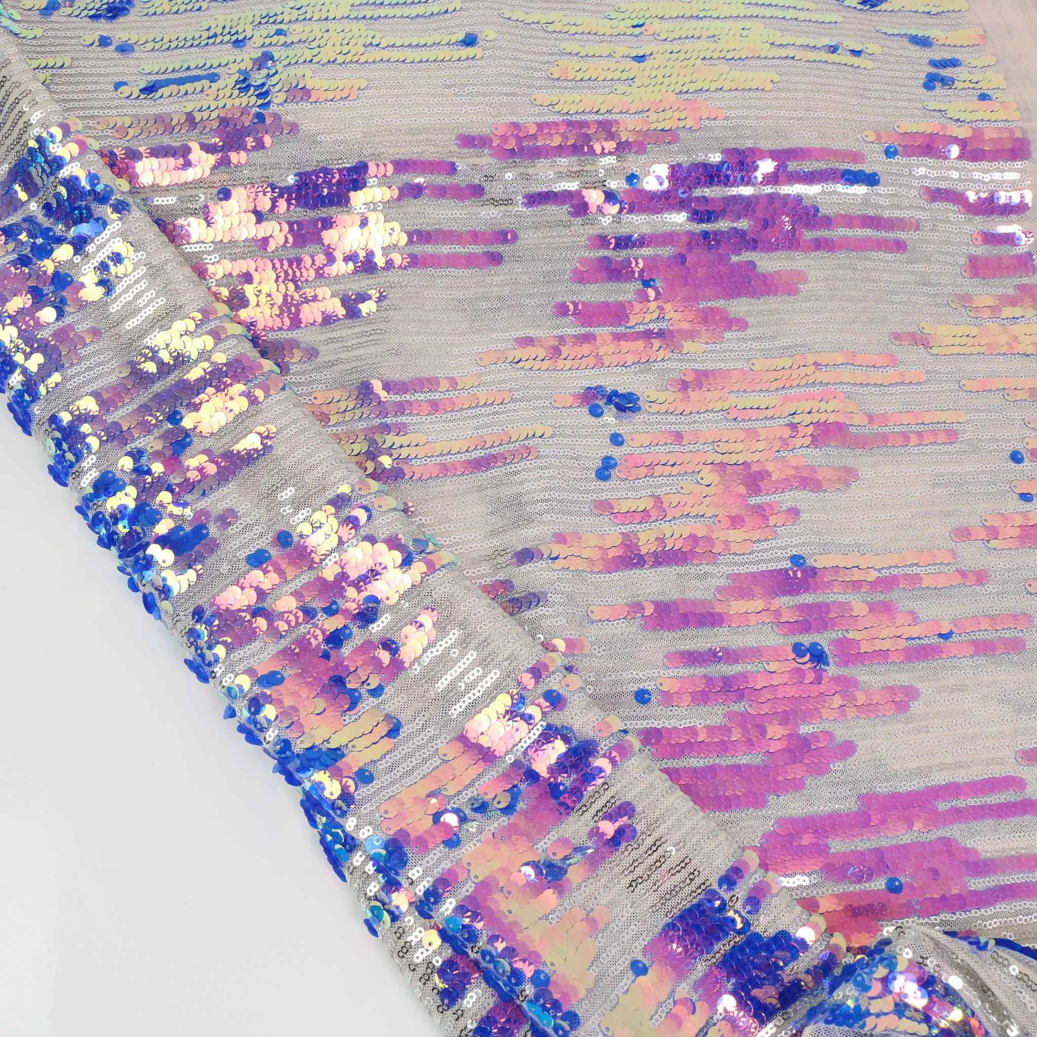 Stretchy Sequin Fabric - Pink, Blue, iridescent