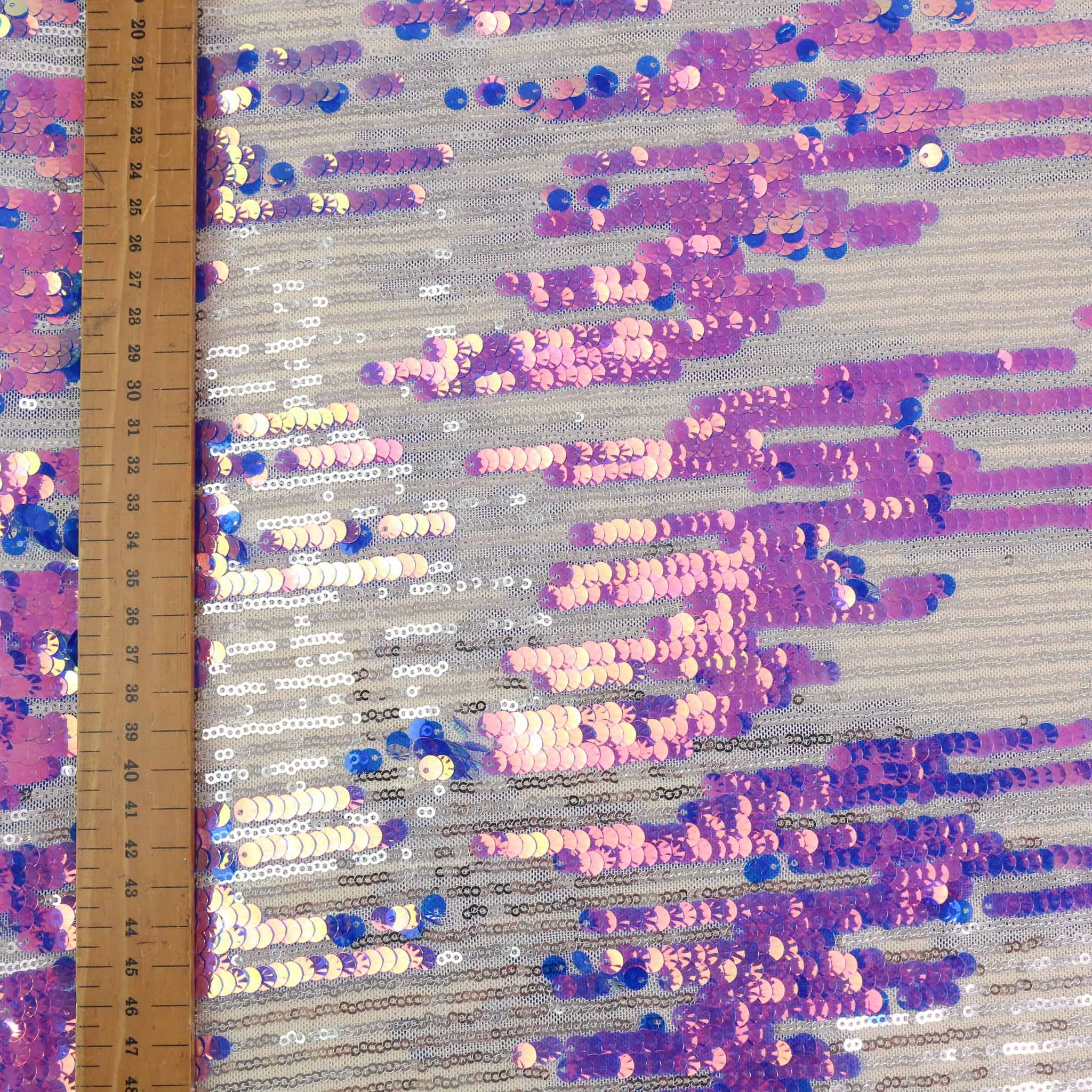 Stretchy Sequin Fabric - Pink, Blue, iridescent