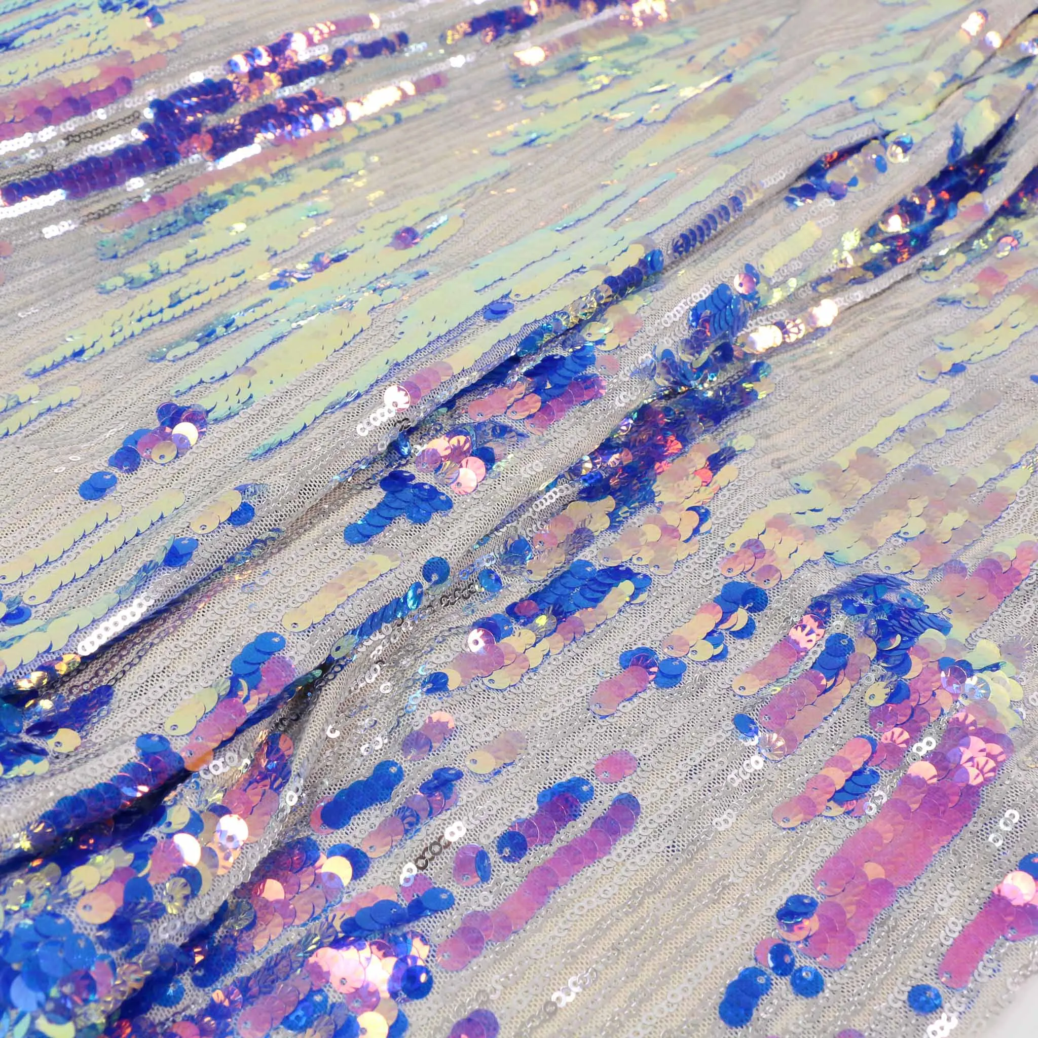 Stretchy Sequin Fabric - Pink, Blue, iridescent