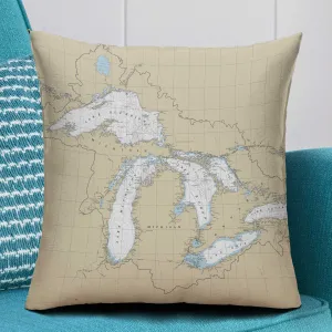 The Great Lakes Square Pillow Cover
