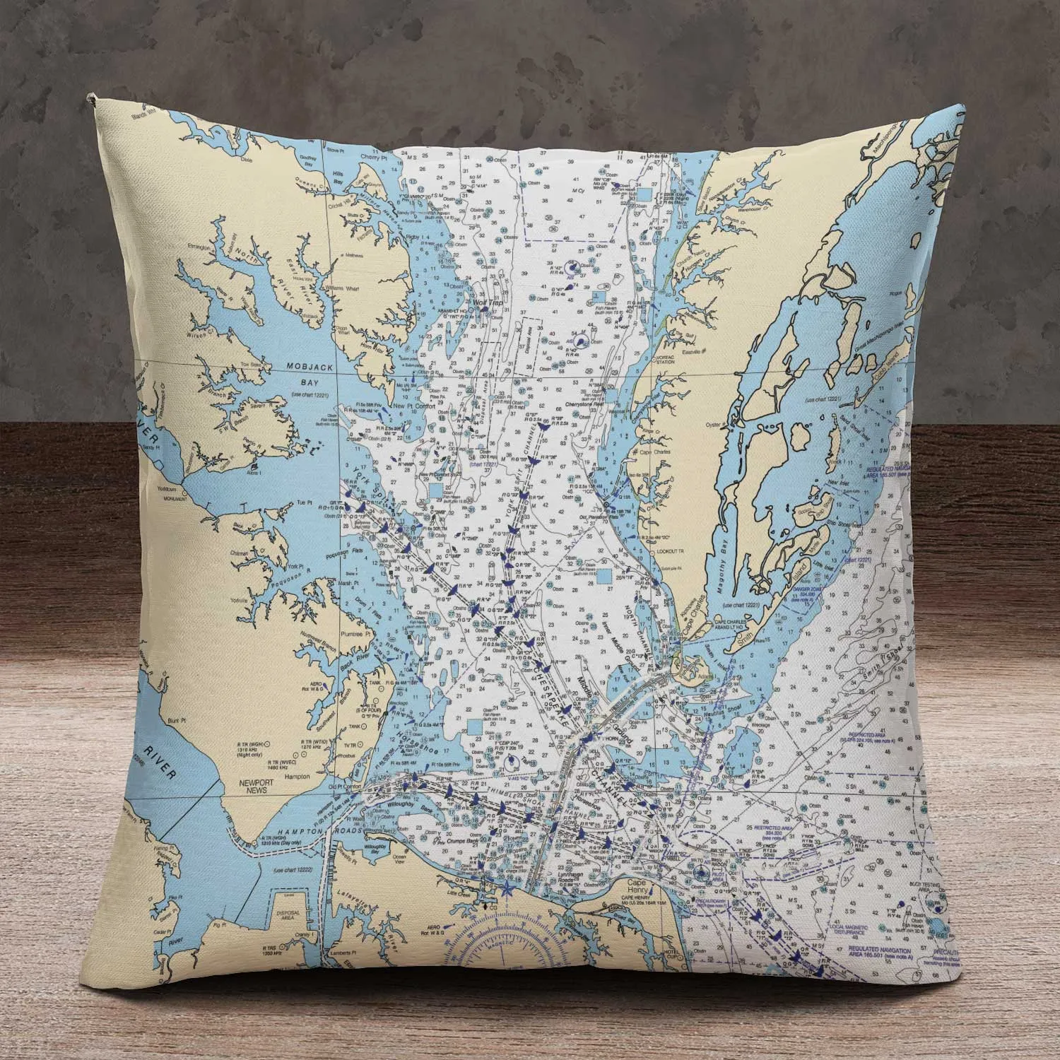 The Lower Chesapeake Bay Square Pillow Cover