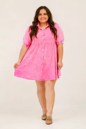 The Stunner Dress in Hot Pink