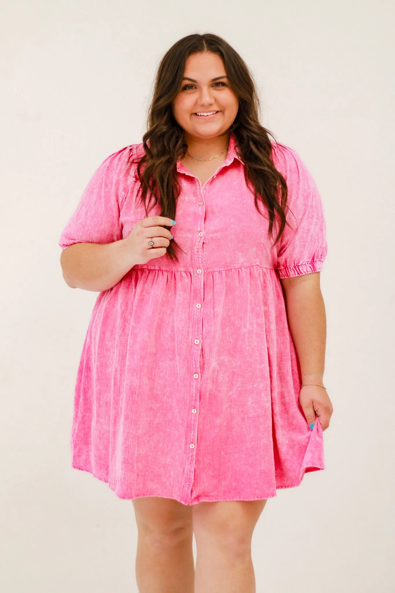 The Stunner Dress in Hot Pink