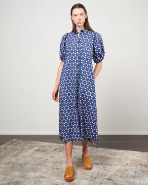 tulip dress - royal blue print