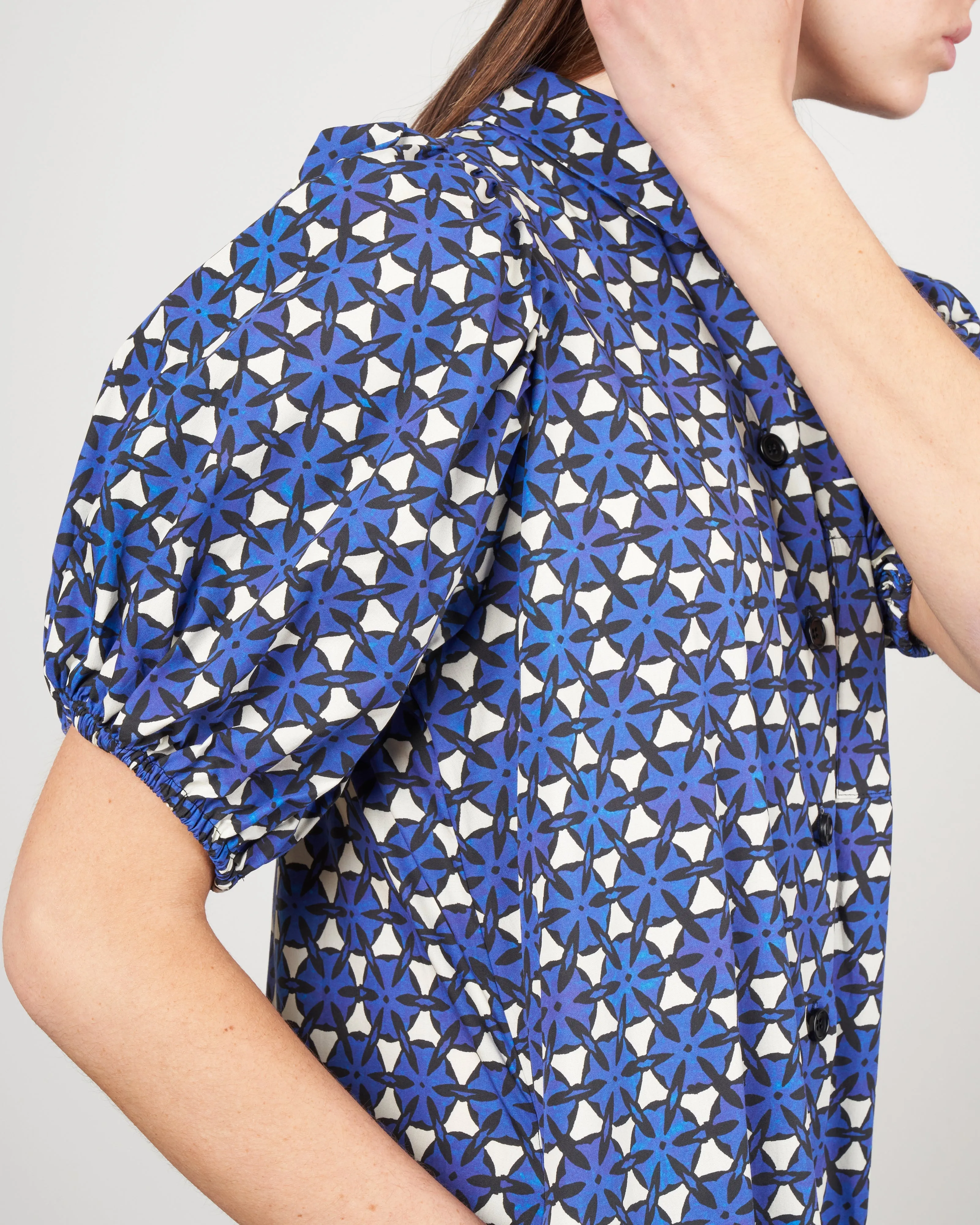 tulip dress - royal blue print