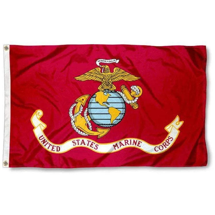 U.S Marine Flag With Grommets 3 X 5 Feet