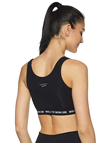 Van Heusen Antibacterial Wireless Non Padded Slip on Sports Bra (44006_BLACK_M)