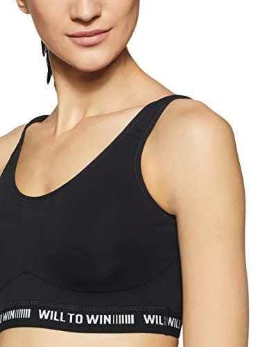 Van Heusen Antibacterial Wireless Non Padded Slip on Sports Bra (44006_BLACK_M)
