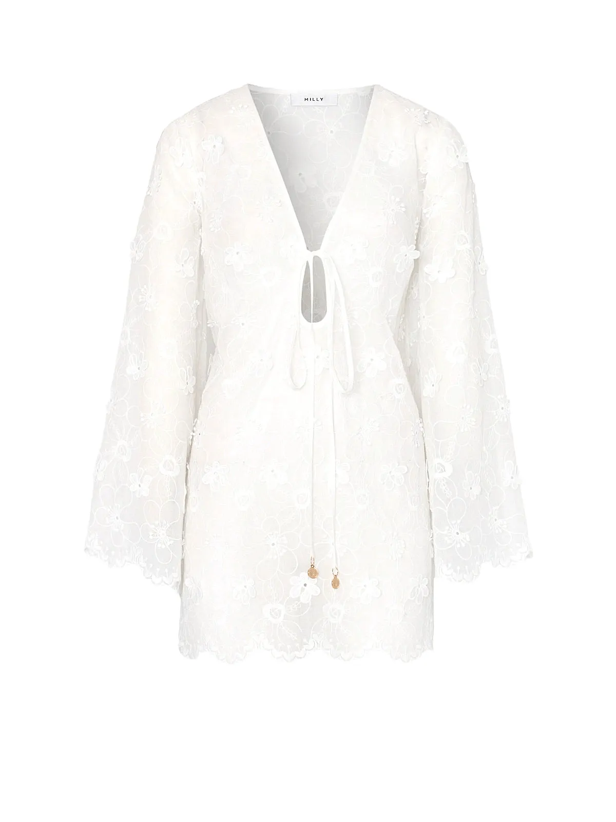 Viara 3D Floral Embroidery Cover Up ::RET