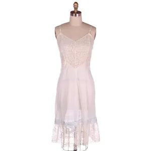 Vintage Aristocraft White Opaque Nylon Full Slip NOS 1950s Lace Hem Size 34