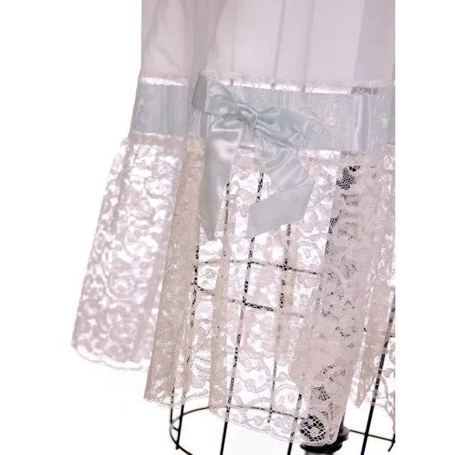 Vintage Aristocraft White Opaque Nylon Full Slip NOS 1950s Lace Hem Size 34