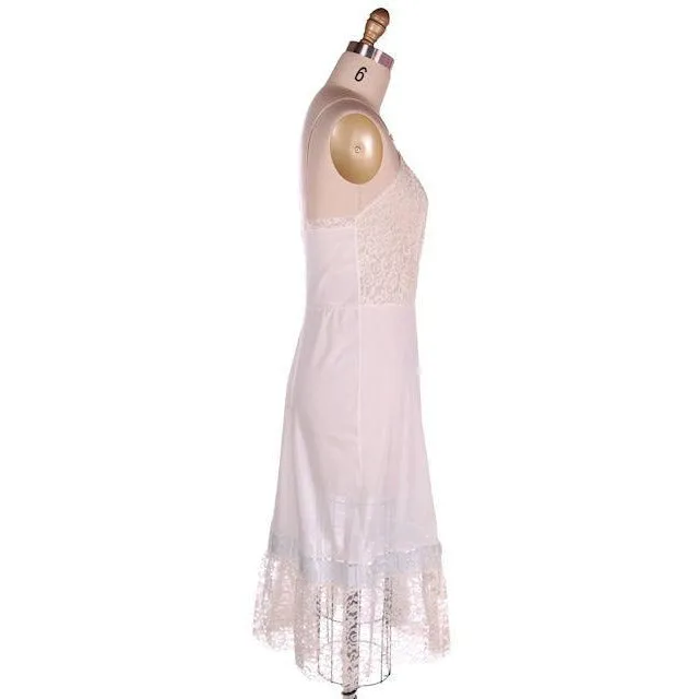 Vintage Aristocraft White Opaque Nylon Full Slip NOS 1950s Lace Hem Size 34