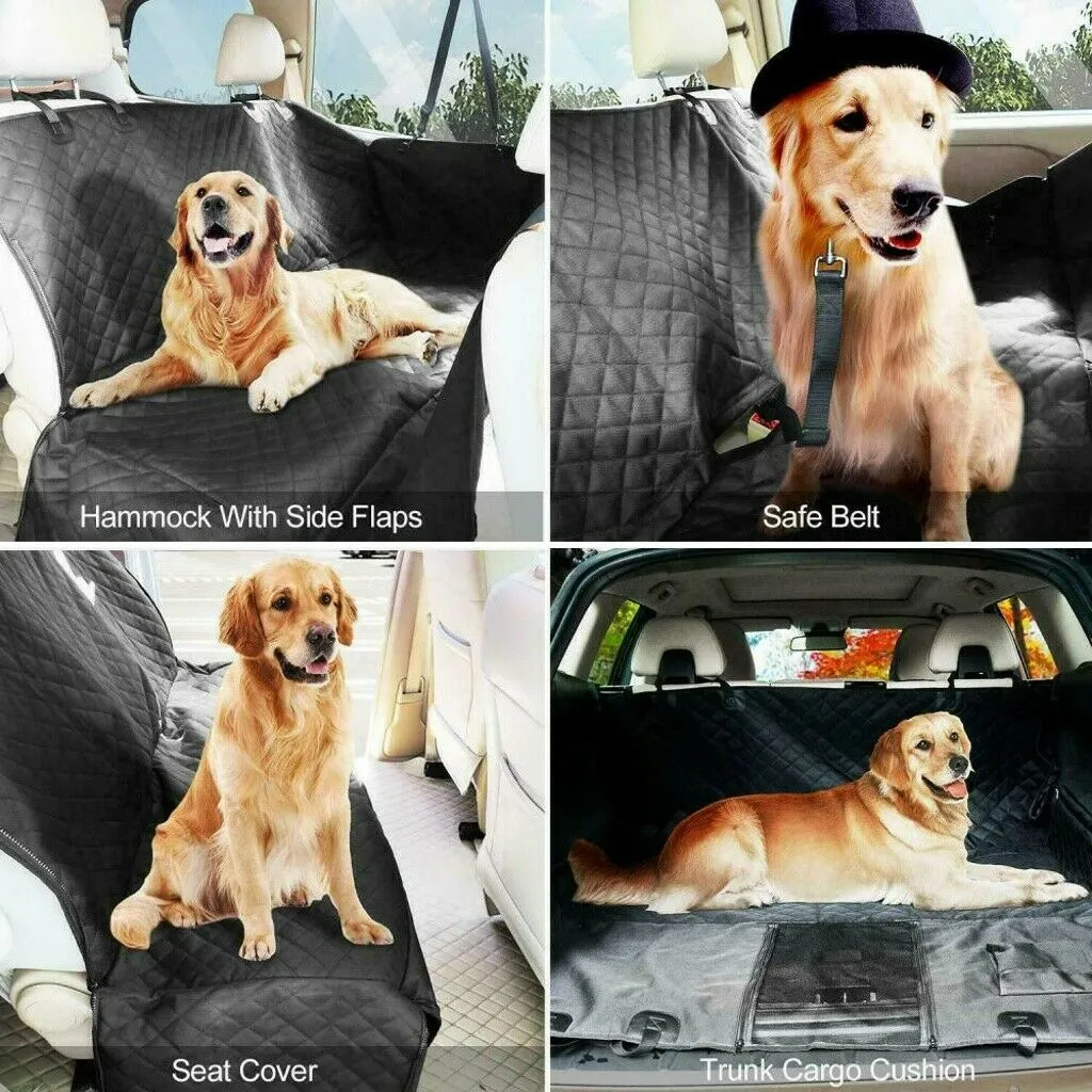 Waterproof Dog Car Seat Cover | Quilted Hammock Back Seat Protector