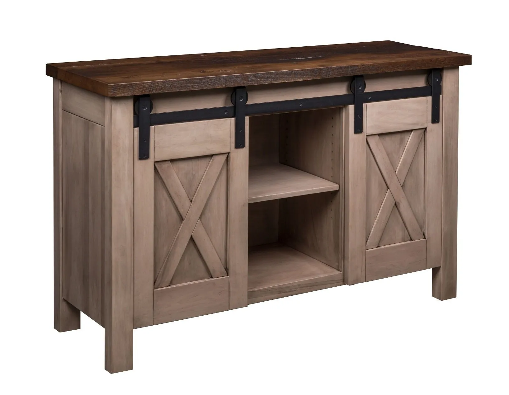 Westland - Amish Barn Door Sideboard w/ Live Edge or Barn Wood Top (Quick-Ship)