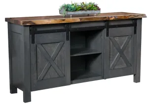 Westland - Amish Barn Door Sideboard w/ Live Edge or Barn Wood Top (Quick-Ship)