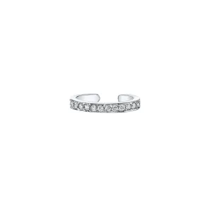 White Gold Single Row Diamond Ear Cuff