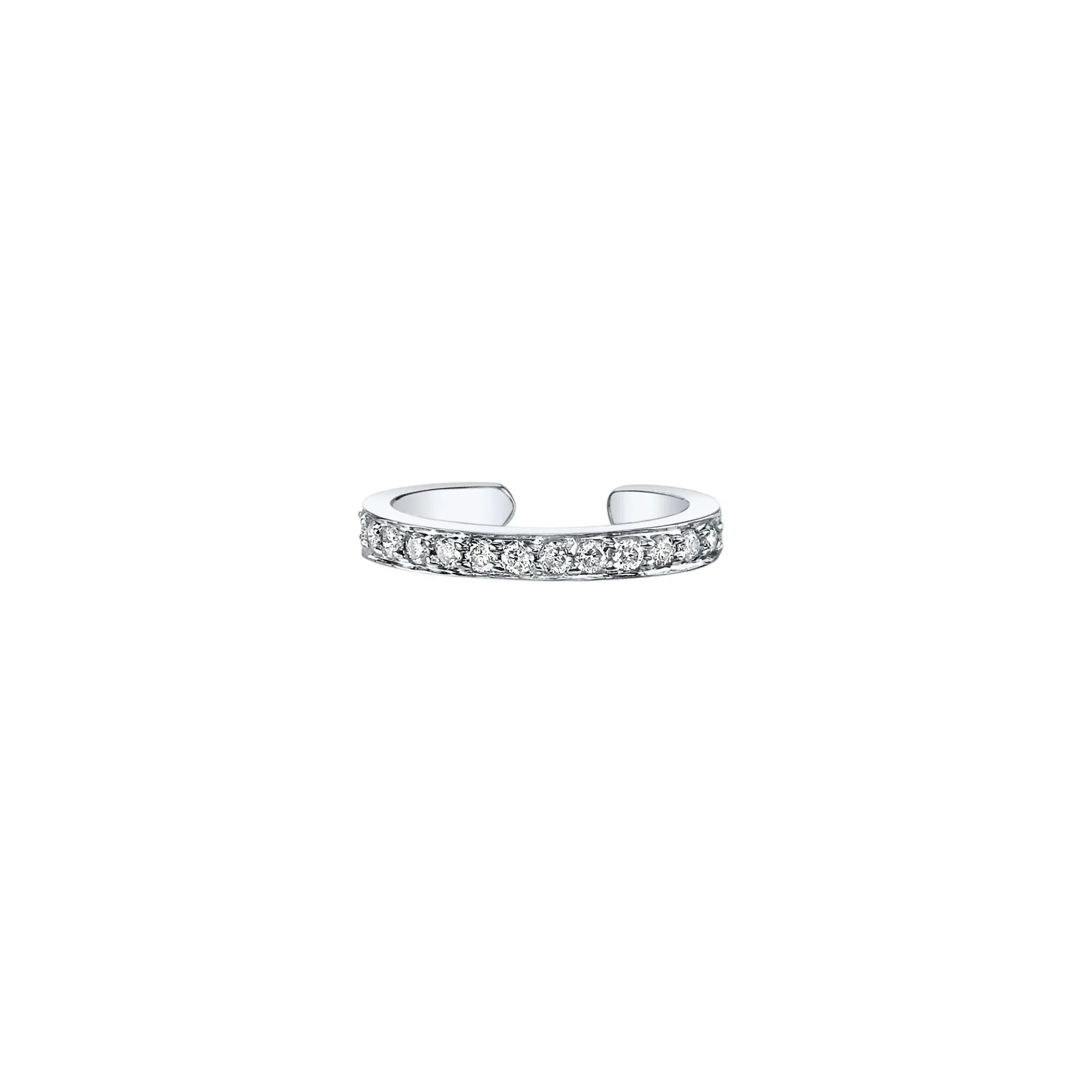White Gold Single Row Diamond Ear Cuff
