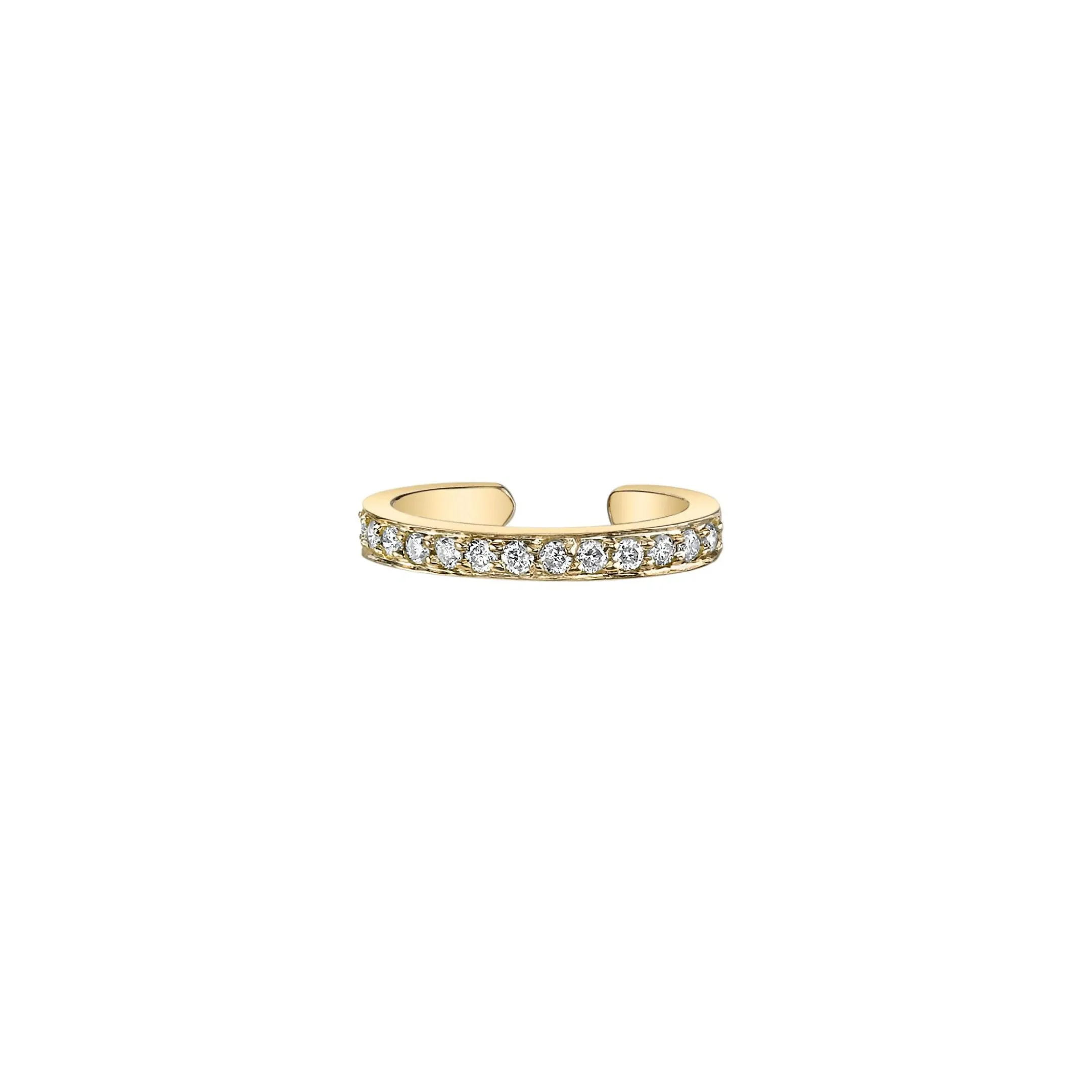 White Gold Single Row Diamond Ear Cuff