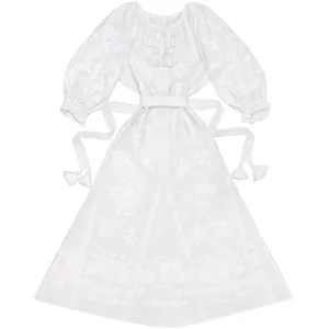 White Kaftan with embroidery