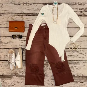 White Knit Bodysuit