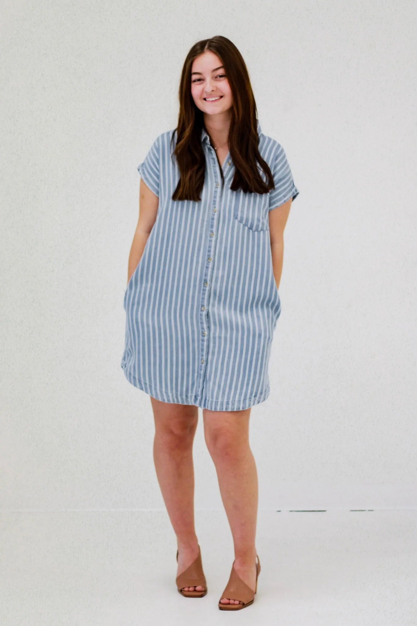 Willing to Dream Striped Denim Dress