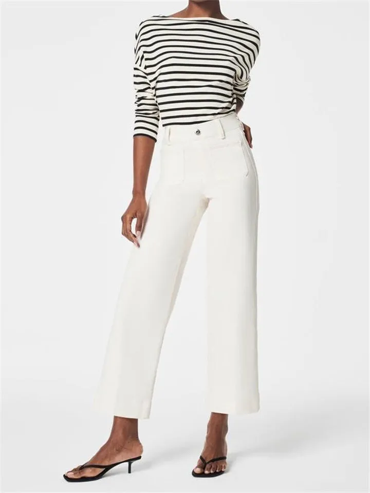 Women's Stretchy Tummy Control Wide-Leg Jeans