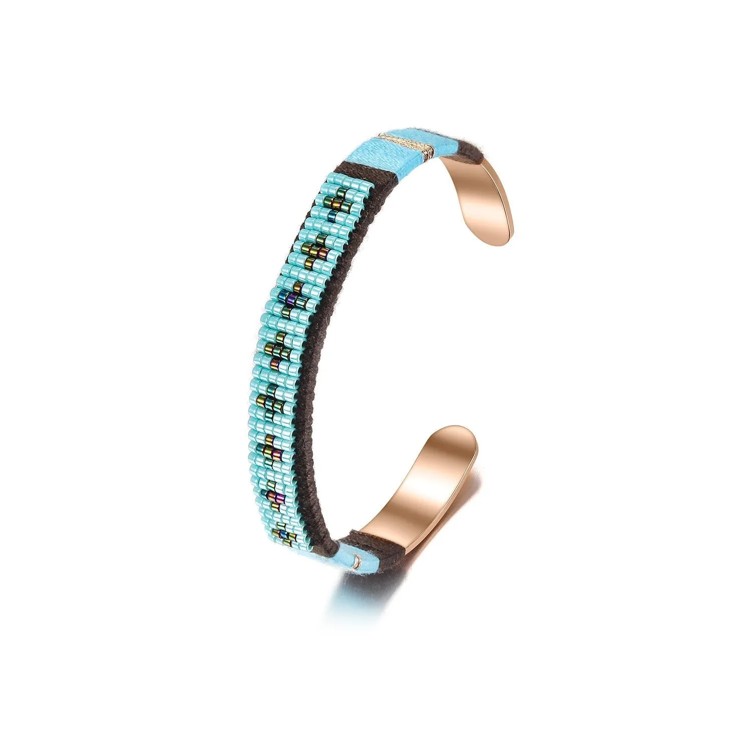 Woven Beaded Cuff Gold