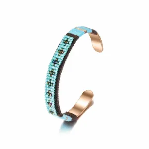 Woven Beaded Cuff Gold