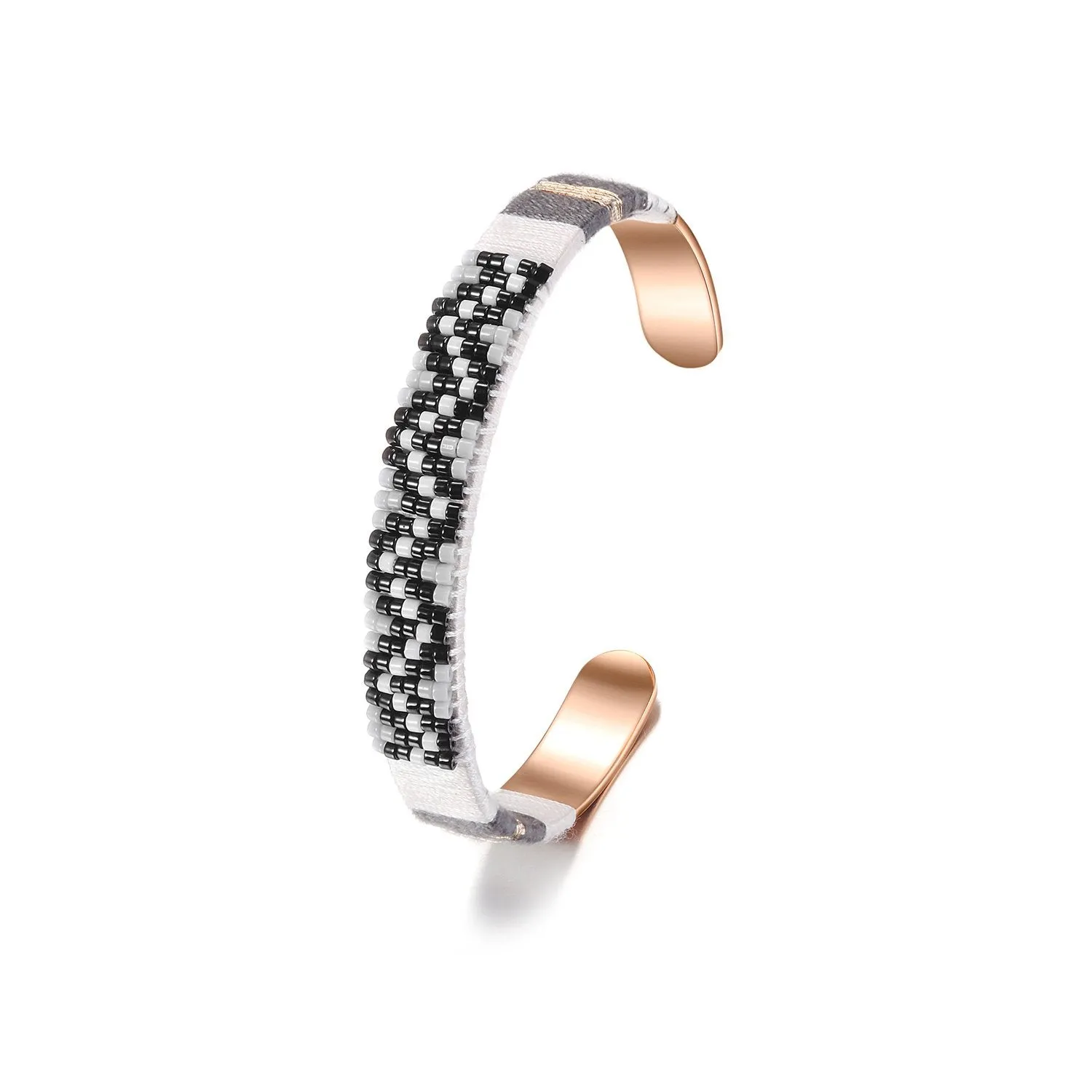Woven Beaded Cuff Gold