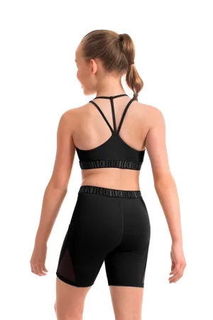 ZS55088G - Bloch Alexia Branded Elastic Girls Double Strap Crop Top