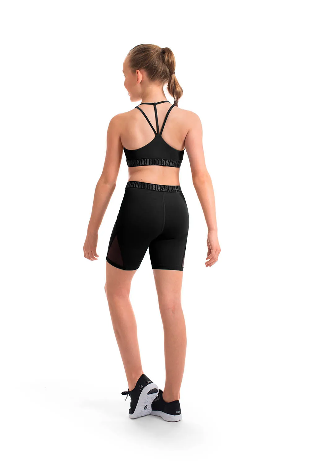 ZS55088G - Bloch Alexia Branded Elastic Girls Double Strap Crop Top